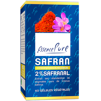 Safran EssencePure 40 gélules – extrait de stigmates de Crocus sativus et vitamine B6