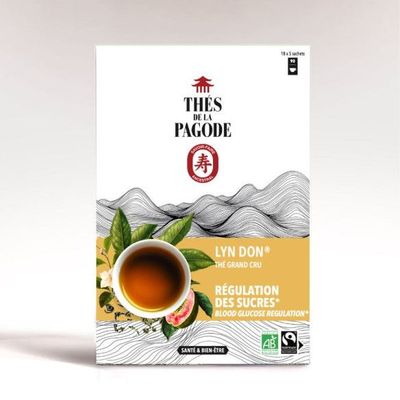 Lyn Don Thé Wulong à la Goyave Bio – 90 sachets Lyn Don Thé Wulong à la Goyave Bio Thés de la Pagode 90 sachets avec feuilles et fruits de goyave, thé vert au jasmin.