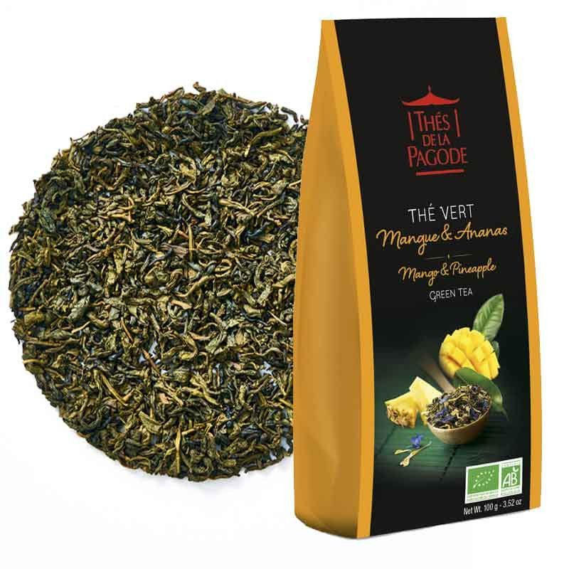 Thé Vert Mangue Ananas bio 100 g Thé Vert Mangue Ananas Pagode 100g