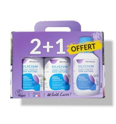Coffret silicium source végétale 3x500 ml bambou ortie manganèse complément alimentaire liquide naturel format économique
