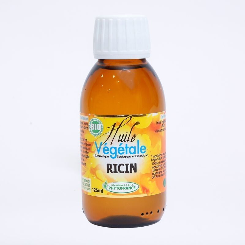 huile vegetale ricin bio 125 ml ricinus communis soin cheveux cils ongles peau naturelle
