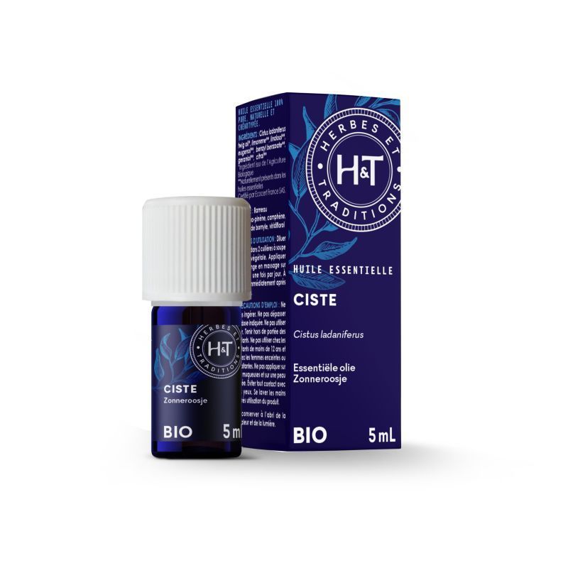 Ciste bio 5 ml huile essentielle ciste bio Cistus ladaniferus Herbes et Traditions 5 ml aromathérapie naturelle résineuse