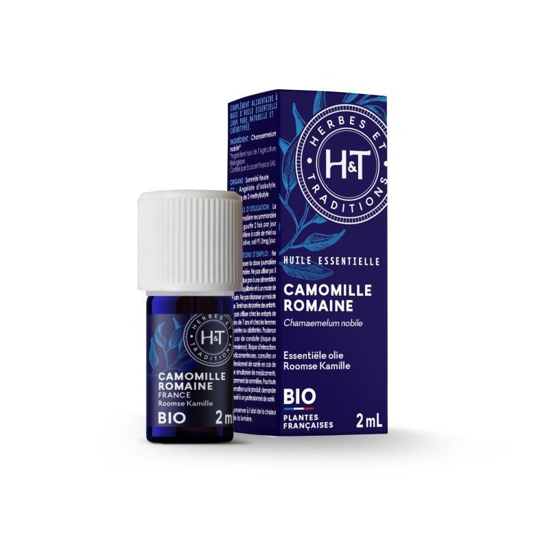 huile essentielle camomille romaine bio Chamaemelum nobile Herbes et Traditions 2 ml aromathérapie détente