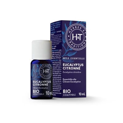 Eucalyptus Citronné bio 10 ml huile essentielle eucalyptus citronné bio Eucalyptus citriodora Herbes et Traditions 10 ml diffusion naturelle été