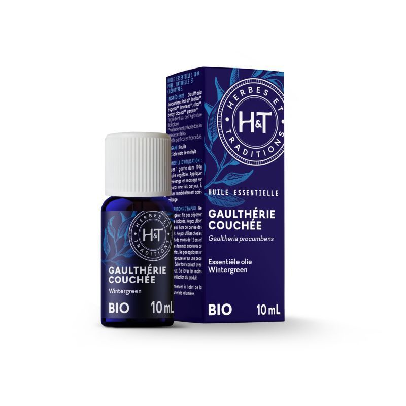 Gaulthérie couchée bio 10 ml huile essentielle gaultherie couchée bio Gaultheria procumbens Herbes et Traditions 10 ml massage sportif naturel