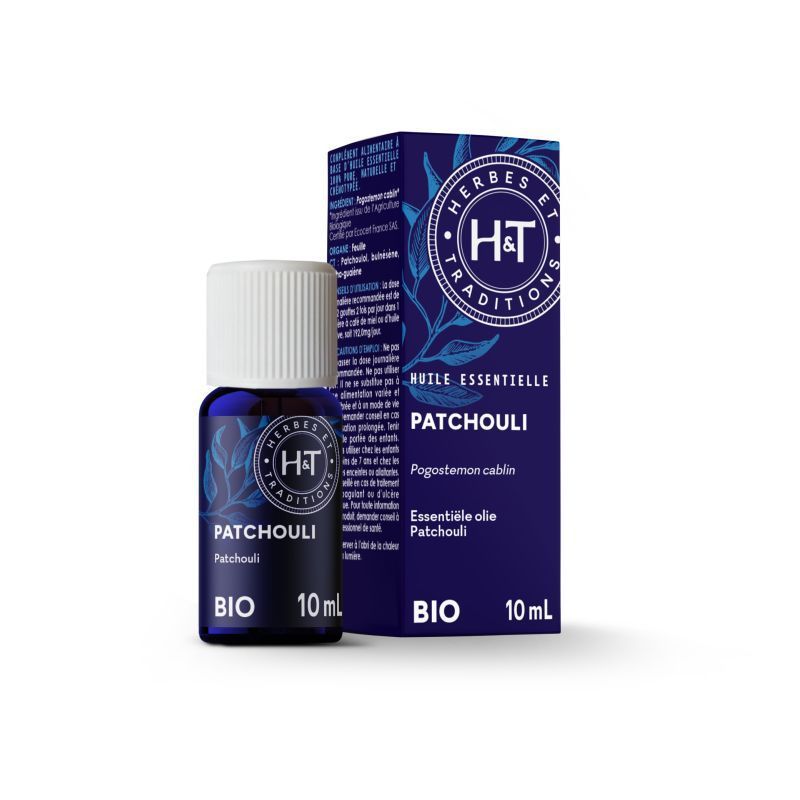 Patchouli Bio 10 ml huile essentielle patchouli bio pogostemon cablin relaxante parfum naturel boisée 10 ml
