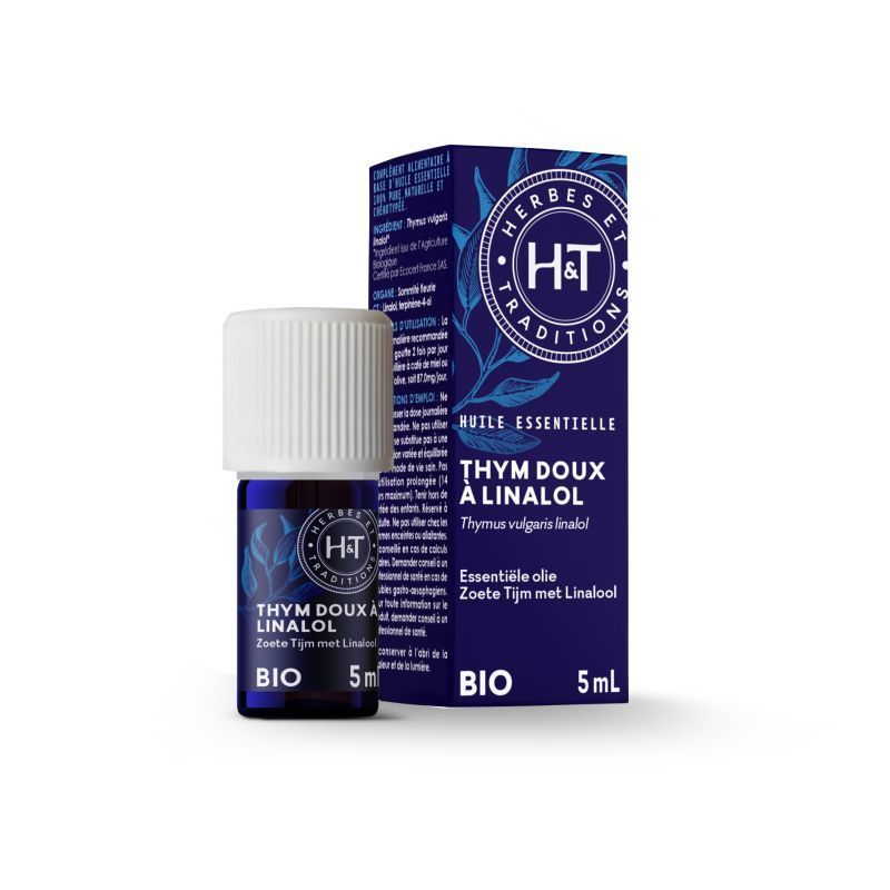 Thym Doux Linalol Bio 5 ml huile essentielle thym linalol bio douce purifiante diffusion peau 5 ml