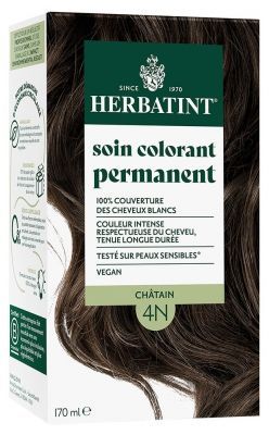 Soin Colorant Permanent Herbatint 4N Châtain Naturel 170 ml coloration sans ammoniaque cheveux châtain naturel
