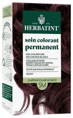 Herbatint 5M (Châtain Clair Acajou) Soin Colorant Permanent Herbatint 5M Châtain Clair Acajou 170 ml coloration sans ammoniaque cheveux reflets acajou