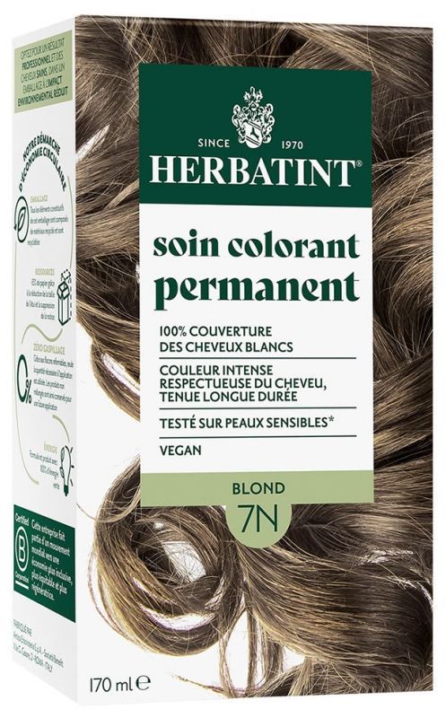 Soin Colorant Permanent Herbatint 7N Blond 170 ml coloration sans ammoniaque blond naturel cheveux brillants