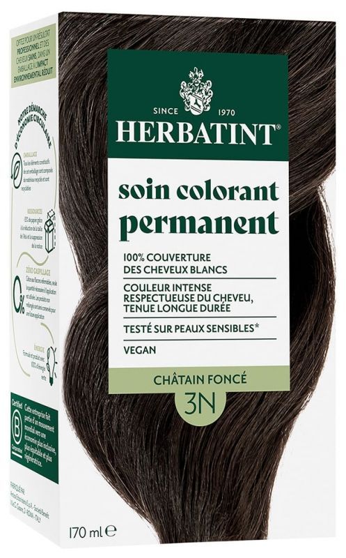Herbatint 3N (Châtain Foncé) Soin Colorant Permanent Herbatint 3N Châtain Foncé 170 ml coloration sans ammoniaque cheveux châtain foncé