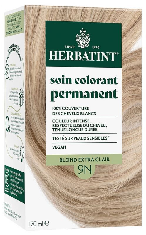 Herbatint 9N (Blond Extra Clair) Coloration Herbatint 9N blond extra clair sans ammoniaque blond naturel lumineux