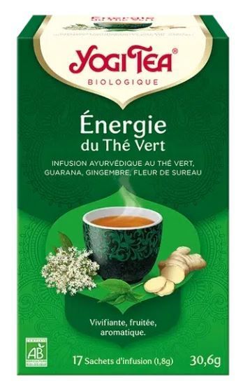 Énergie du Thé Vert Yogi Tea infusion bio thé vert guarana vitalité