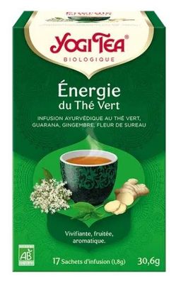 Énergie du Thé Vert Yogi Tea infusion bio thé vert guarana vitalité