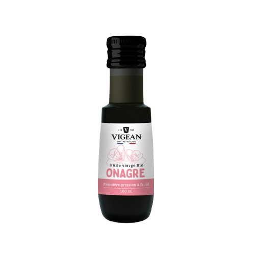 huile vierge bio onagre Vigean 100 ml premiere pression froid vegan raw food