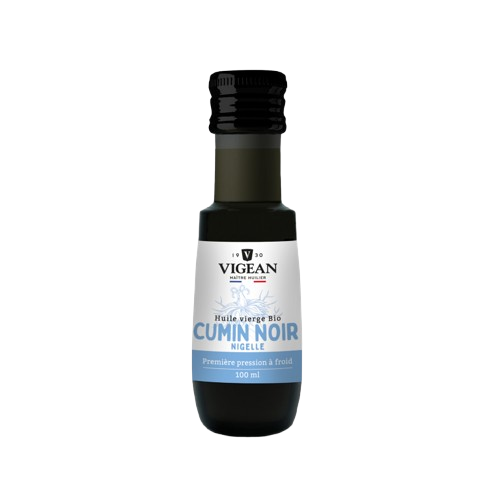 Cumin noir bio 100 ml huile vierge bio cumin noir nigelle Vigean 100 ml premiere pression froid vegan raw food