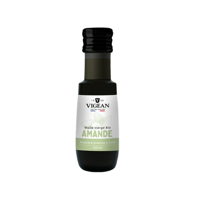Amande bio 100 ml huile vierge bio amande douce Vigean 100 ml premiere pression froid vegan oméga 9