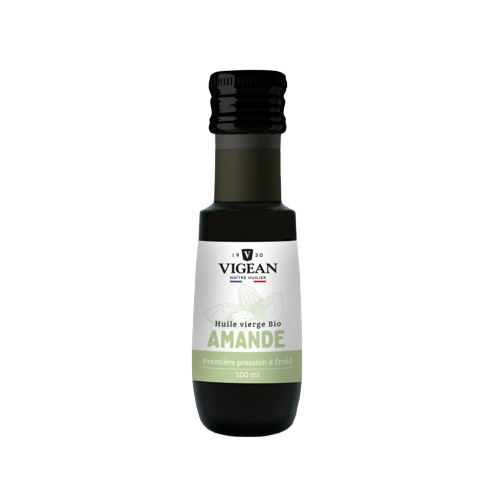huile vierge bio amande douce Vigean 100 ml premiere pression froid vegan oméga 9