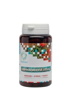 Ashwagandha 90 gélules Ashwagandha 90 gélules Withania somnifera extrait 5 pourcent withanolides Herboristerie Cousin-Wiame Wattrelos.