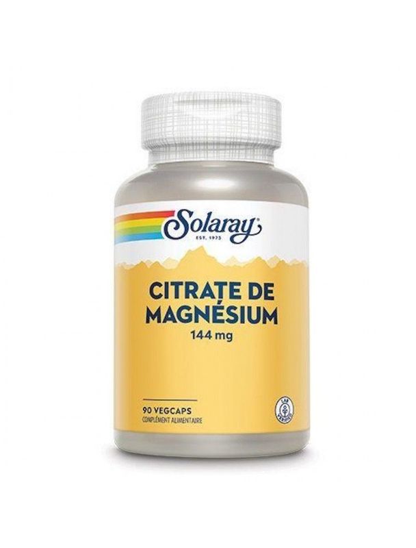 Citrate de Magnésium Solaray 90 gélules complément alimentaire au magnésium citrate hautement assimilable