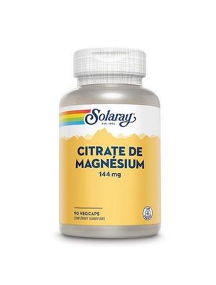 Citrate de Magnésium 90 gélules Citrate de Magnésium Solaray 90 gélules complément alimentaire au magnésium citrate hautement assimilable