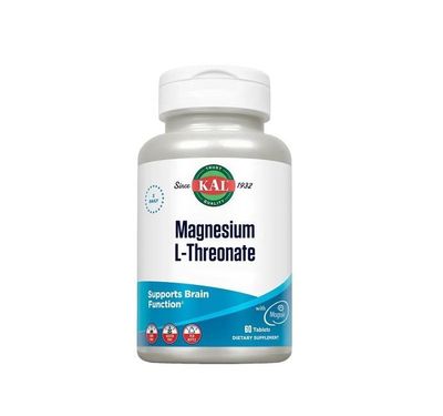 Thréonate de Magnésium 60 comprimes Thréonate de Magnésium KAL 60 comprimés Magtein complément alimentaire magnésium L-thréonate haute biodisponibilité