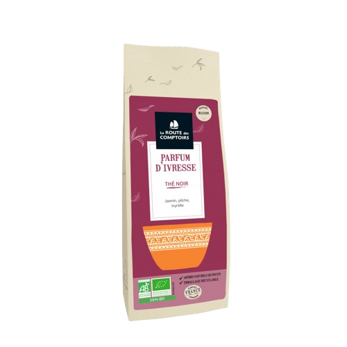 the noir parfum ivresse bio 100 g camellia sinensis jasmin peche myrtille infusion florale fruitee