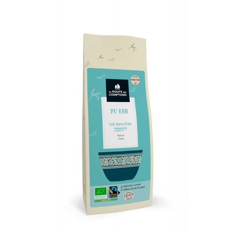 Thé Pu Erh Bio 100 g the pu erh bio 100 g camellia sinensis yunnan infusion fermentee boisee feuilles entieres