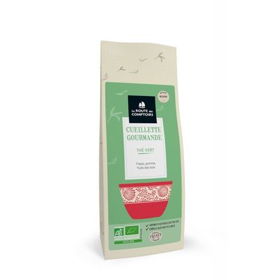 the vert cueillette gourmande bio 100 g camellia sinensis fruits rouges pomme infusion fruitee naturelle