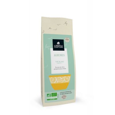 the blanc agrumes bio 50 g camellia sinensis citron pamplemousse limette infusion fraiche naturelle