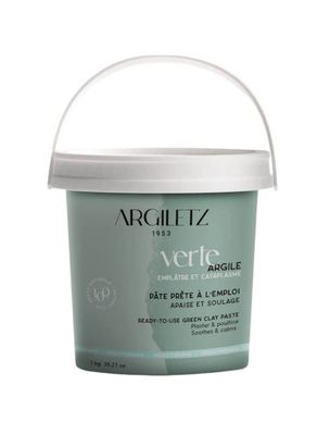 Argile verte pot de 1 kg argiletz argile verte prete a l emploi 1 kg pate illite cataplasme masque visage naturel