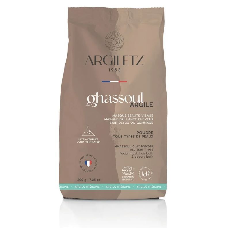 argiletz ghassoul 200 g rhassoul poudre argile maroc masque visage cheveux naturel