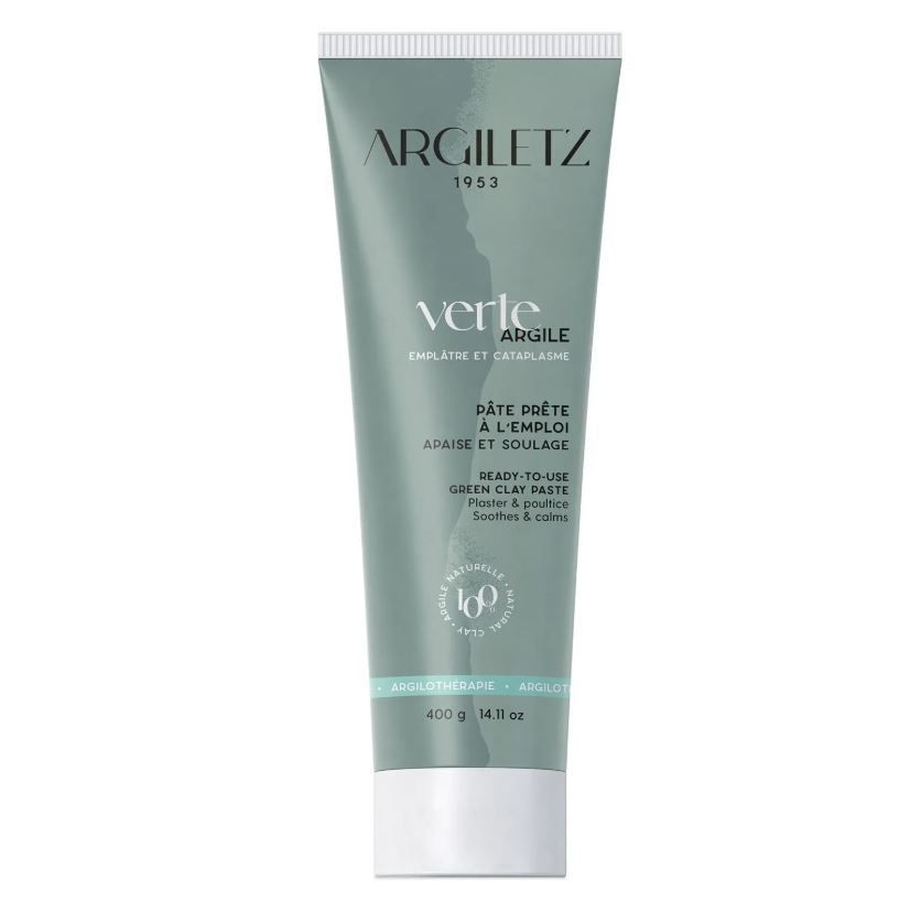 Argile verte tube 400g argiletz argile verte tube 400 g pate prete a l emploi cataplasme masque soin naturel voyage Herberie Cousin Wiame
