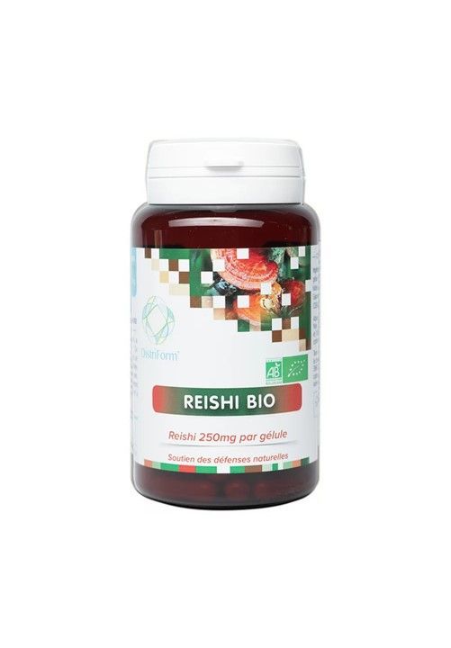 Reishi Bio 90 gélules Reishi 90 gélules bio Ganoderma lucidum extrait 5 pour 1 50 pourcent polysaccharides Herboristerie Cousin-Wiame Wattrelos.
