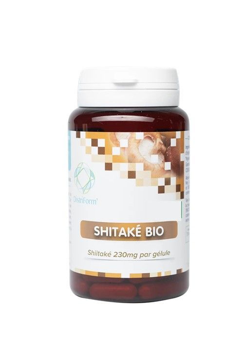 Shitaké bio 90 gélules Shiitake 90 gélules bio Lentinus edodes extrait 50 pourcent polysaccharides Herboristerie Cousin-Wiame Wattrelos.
