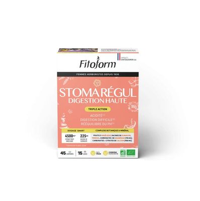 Stoma Regul Bio – Digestion haute – 45 comprimés Stoma Regul Bio Fitoform – Angélique, Guimauve, Fenouil, Calcium et Magnésium pour la digestion haute