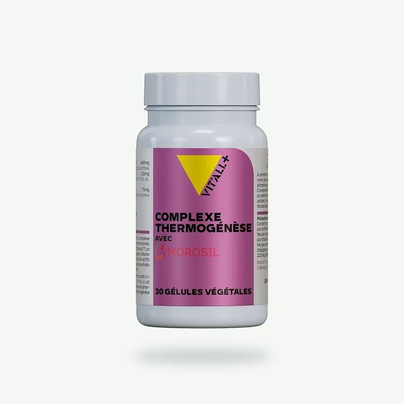 Complexe Thermogenèse avec Morosil™ – 30 gélules Complexe Thermogenèse Morosil™ Vit’All+ avec orange sanguine, gingembre et thé vert – 30 gélules