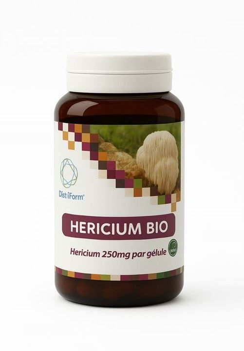 Hericium Bio 90 gélules Hericium 90 gélules bio extrait 10 pour 1 50 pourcent polysaccharides Hericium erinaceus Herboristerie Cousin-Wiame Wattrelos
