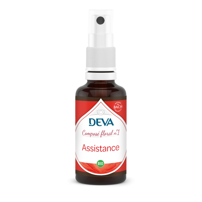Assistance N°1 Bio 30 ML assistance bio 30 ml spray fleurs de bach deva rescue lotus elixir floral stress urgence