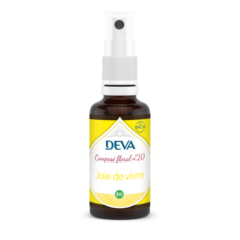 joie de vivre bio deva 30 ml compose floral bach spray florithérapie optimisme enthousiasme