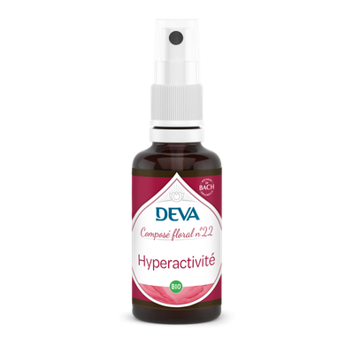 Hyperactivité N°22 Bio 30 ML hyperactivite bio deva 30 ml compose floral elixirs bach spray florithérapie calme concentration