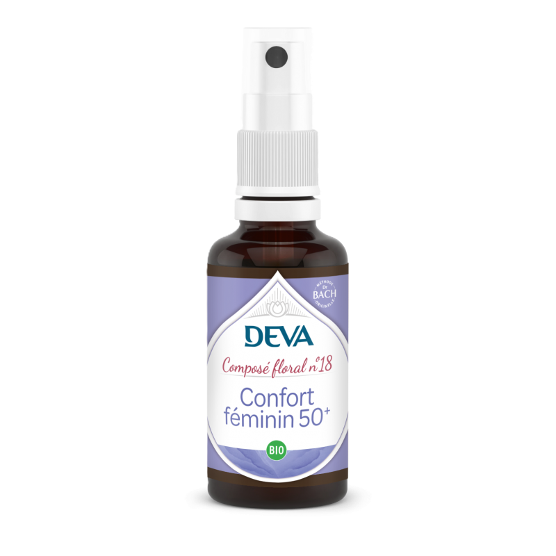 confort feminin 50 bio elixir floral deva 30 ml spray menopause florithérapie