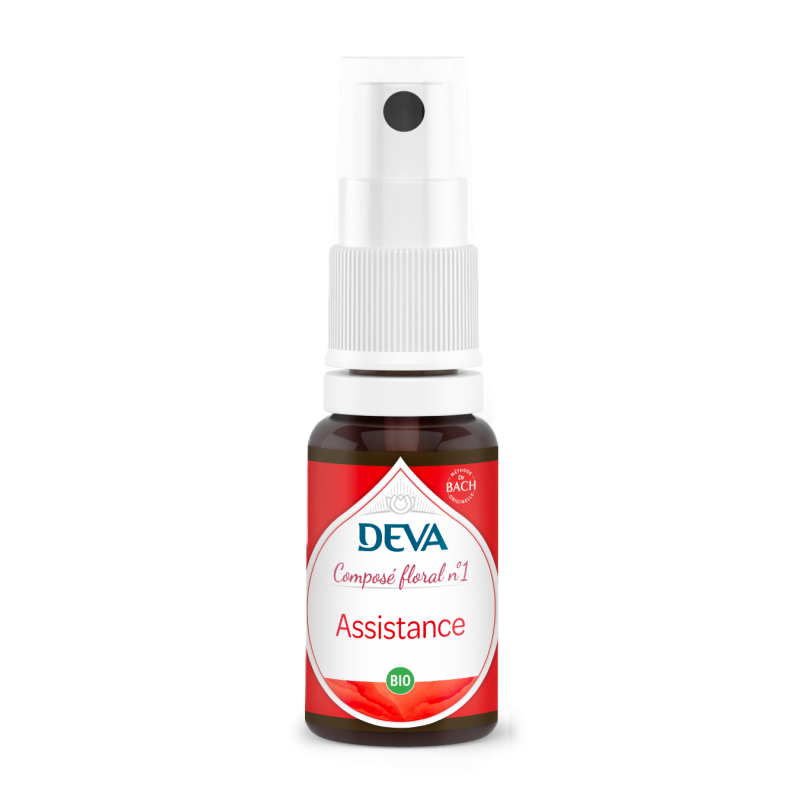 Assistance N°1 Bio 15 ML assistance bio 15 ml spray fleurs de bach deva rescue lotus elixir floral stress emotionnel