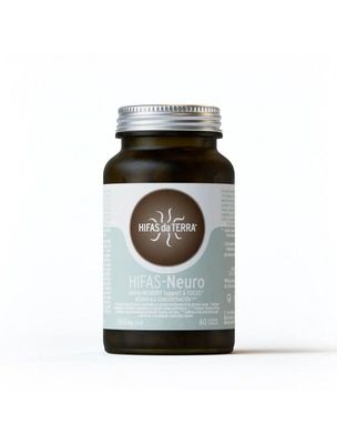 Hifas-Neuro 60 capsules Hifas-Neuro 60 gélules, marque Hifas da Terra à base de Hericium, Chaga, Rhodiola, Bacopa, Ginkgo et vitamines B.