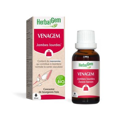 Venagem Bio HerbalGem complexe de bourgeons jambes lourdes à base de marronnier, sorbier, châtaignier, Flacon 30 ml
