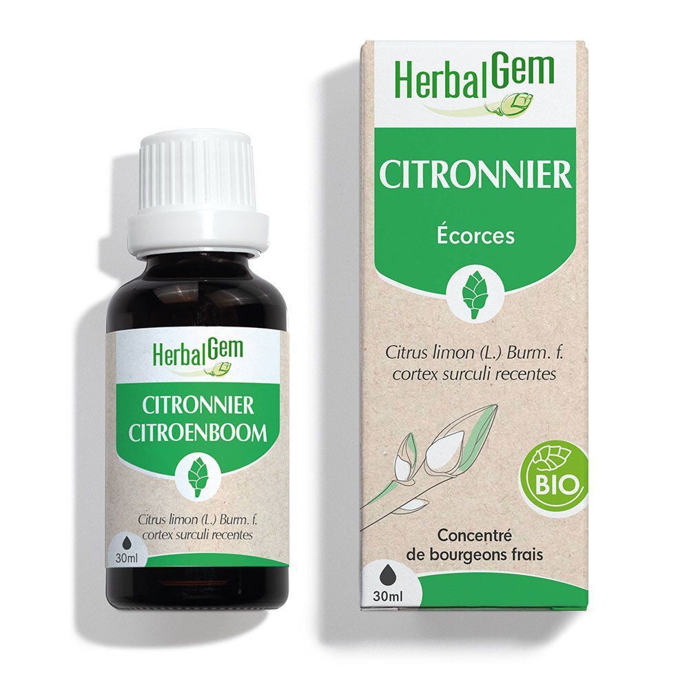 Citronnier bio 30 ml Citronnier herbalgem 30 ml macerat ecorces citrus limon gemmotherapie Herboristerie Cousin Wiame Wattrelos.
