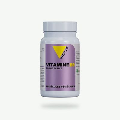 Vitamine B9 Quatrefolic® 400 µg – 60 gélules Vitamine B9 Quatrefolic® 400 µg Vit’All+ avec choline Vitacholine® – Forme bioactive de folate – 60 gélules.