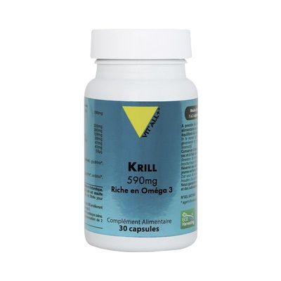 Krill 590 mg riche en Oméga-3 – 30 capsules Krill 590 mg Vit’All+ – Huile naturelle de krill SUPERBA BOOST® riche en oméga-3 EPA et DHA avec phospholipides – 30 capsules