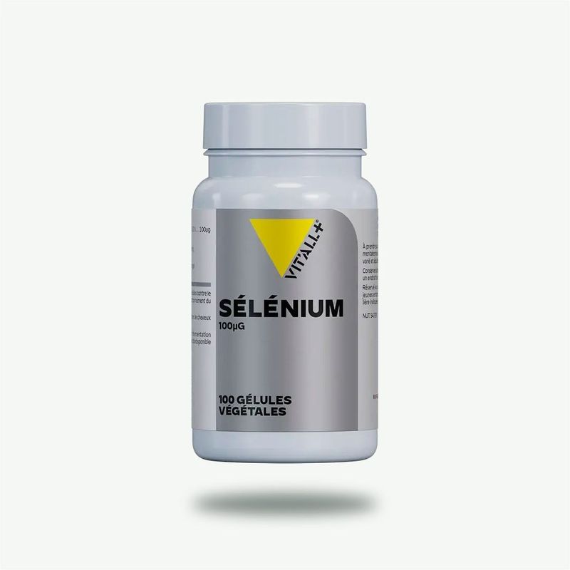Sélénium 100 µg – 100 gélules Sélénium 100 µg Vit’All+ – L-Sélénométhionine issue de fermentation naturelle apportant 181 % des Apports de Référence.