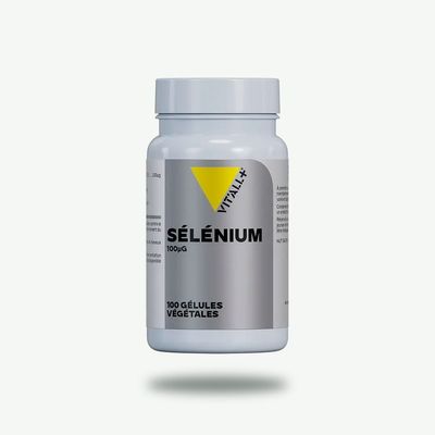 Sélénium 100 µg – 100 gélules Sélénium 100 µg Vit’All+ – L-Sélénométhionine issue de fermentation naturelle apportant 181 % des Apports de Référence.
